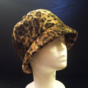 NORBU Canada Leopard Bucket Hat Velvet